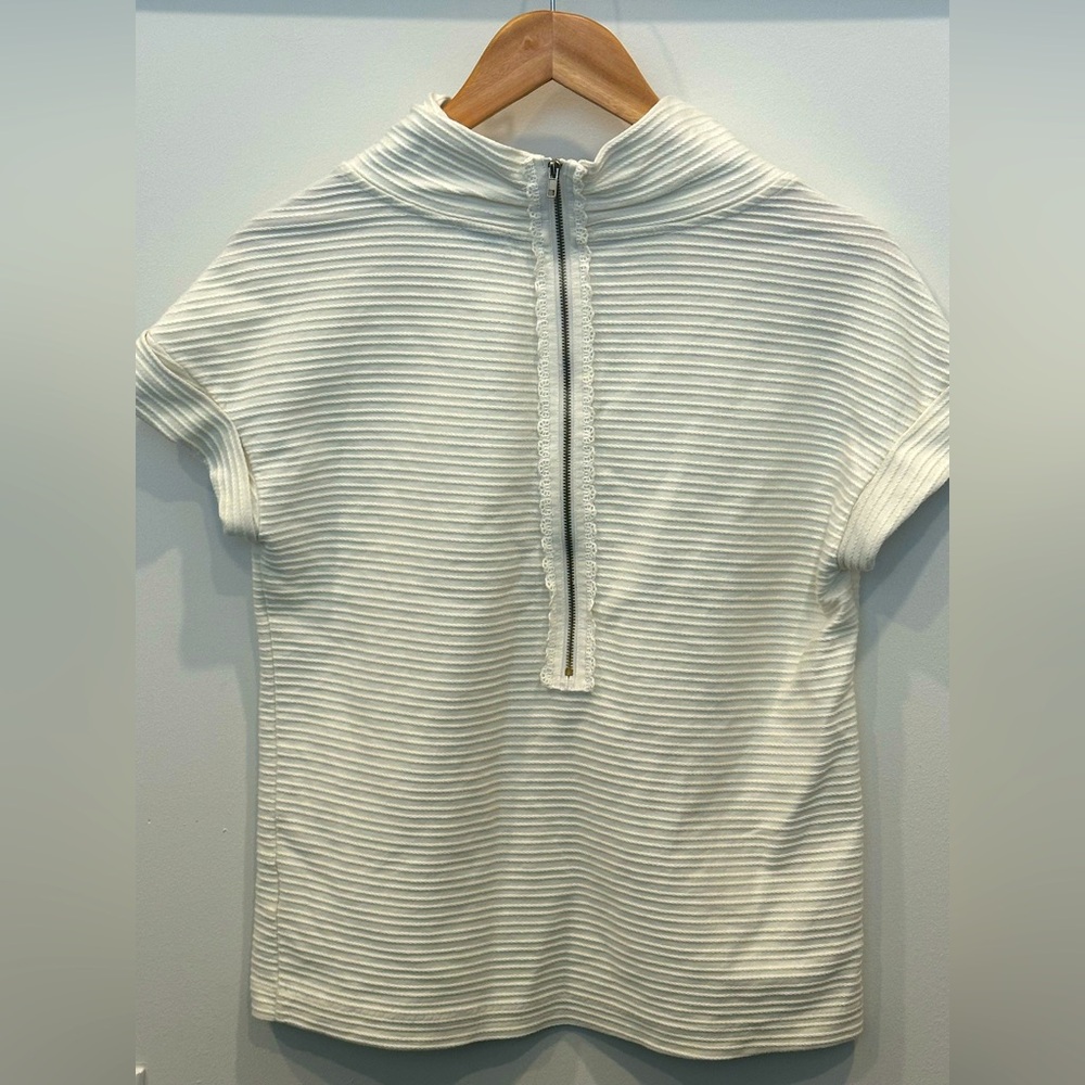 Anthropologie Top w/zipper back 9-H15 STCL size Small